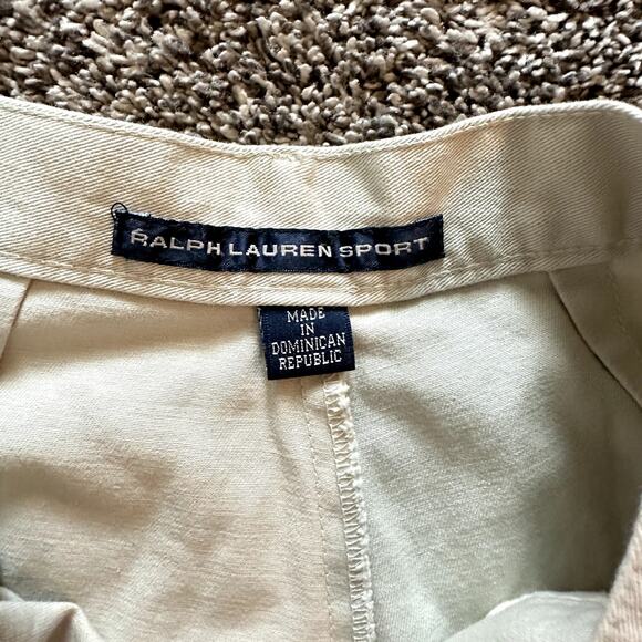 VTG RALPH LAUREN SPORT High Rise Khaki Shorts Size 8 Retro Y2K Indie Hipster - Picture 9 of 11